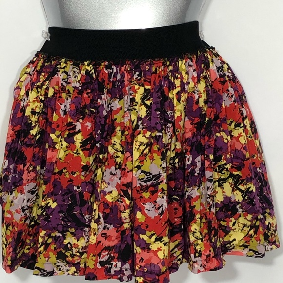 Abstract Floral Mini Skirt